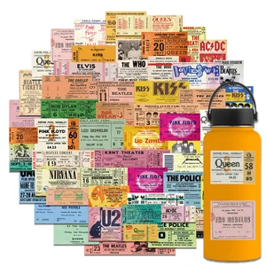 Rockband Band Graffiti Tickets Sticker, Dealque Music Ticket für Notebook, Skate, Gitarre, Rechtsschild, Rechtsspielzeug, 10 PCs, 30 PCs, 55pcs 6 Hauptverkaufsaufkleber Musik - №2