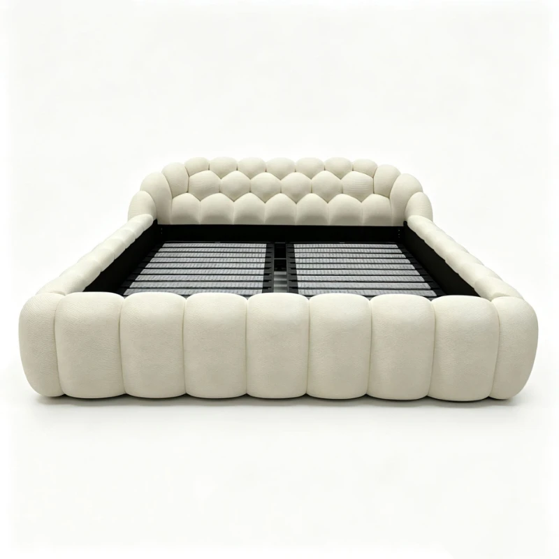 

Shaped cotton bubble football bed 5D nest bee mesh bedroom furniture modern minimalist tatami fabric bed