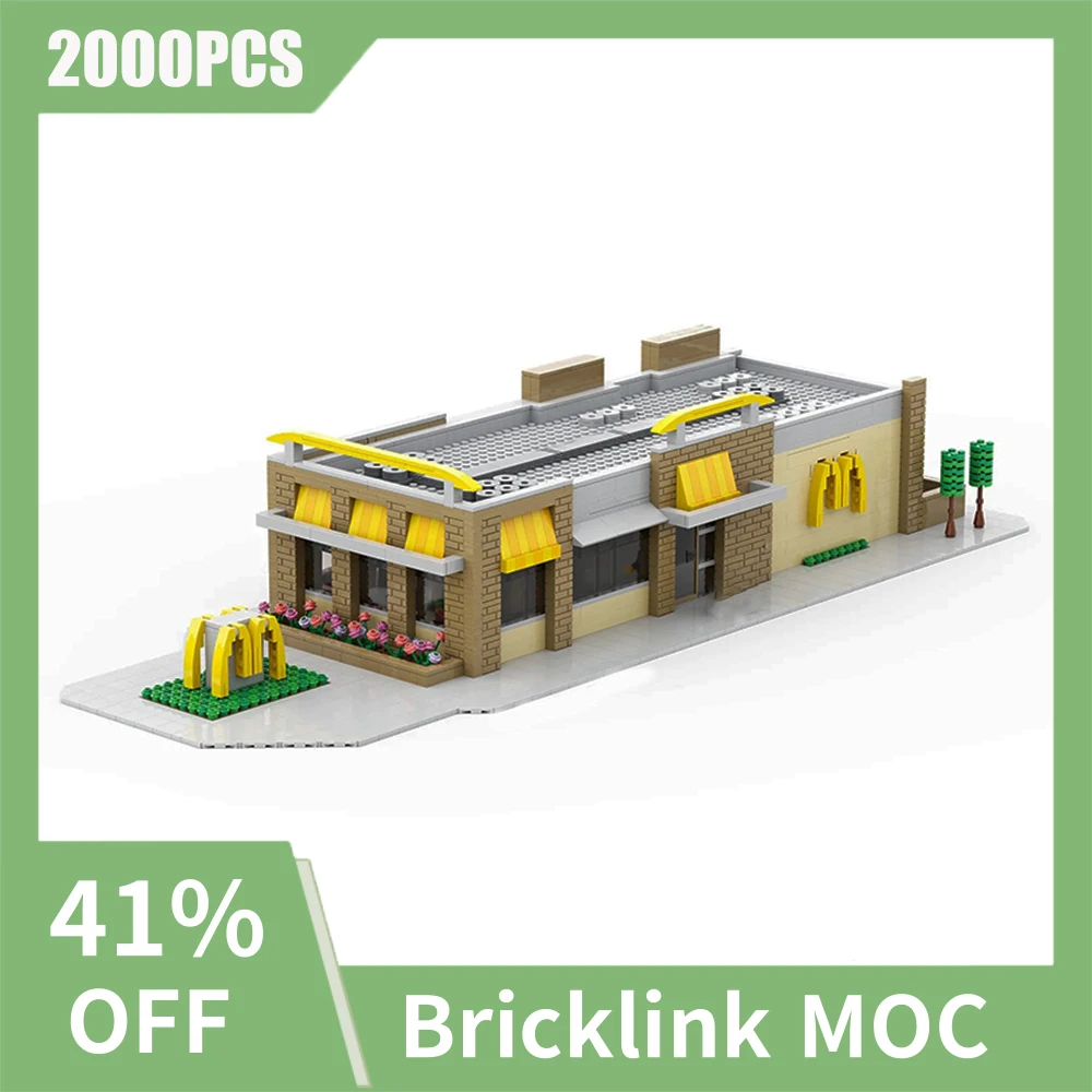 

2000PCS City Hot Selling Street View Moc Modular Fast Food store model DIY creative ideas Child Toy birthdayGift Building blocks