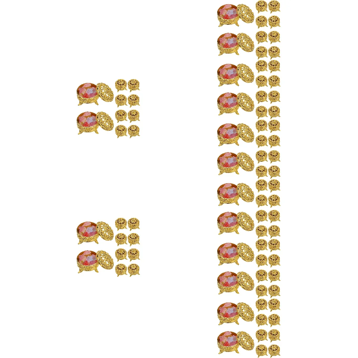 

8pcs 8 Pieces Candy Container Party Favor Wedding Favors for Guests Small Containers Boxes Golden Storage Plastic