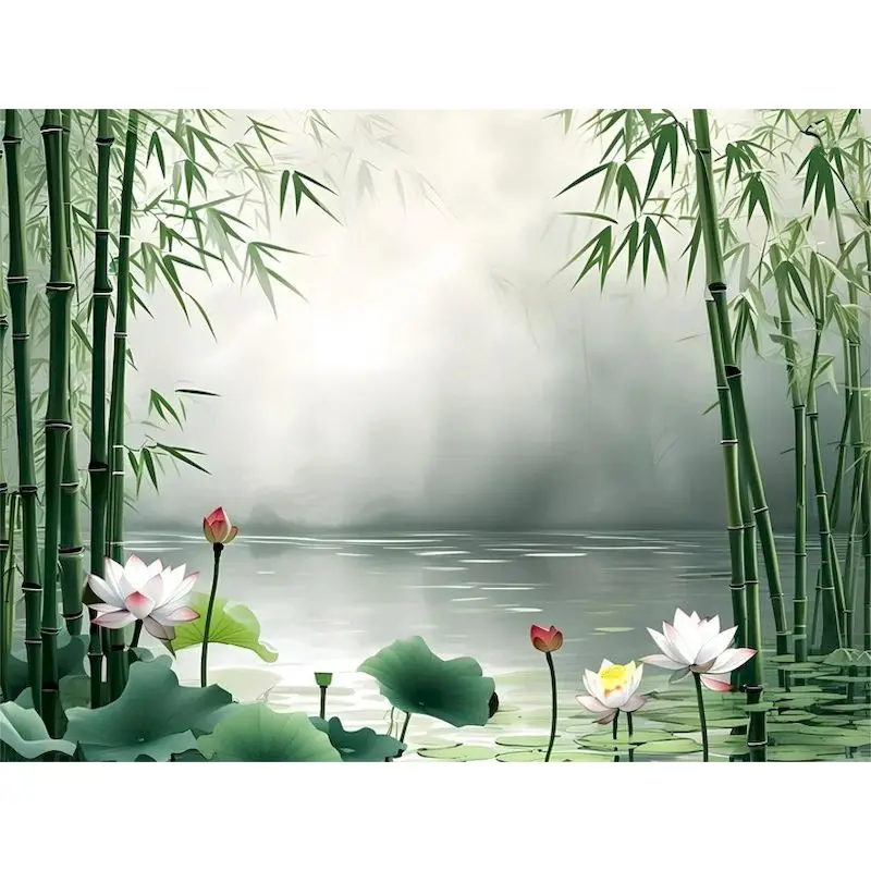 

500/1000/1200/2000 PCS Jigsaw Puzzles Quiet Bamboo Groves Landscape Family Activity Games for Gameroom Bedroom Home Decor Gift