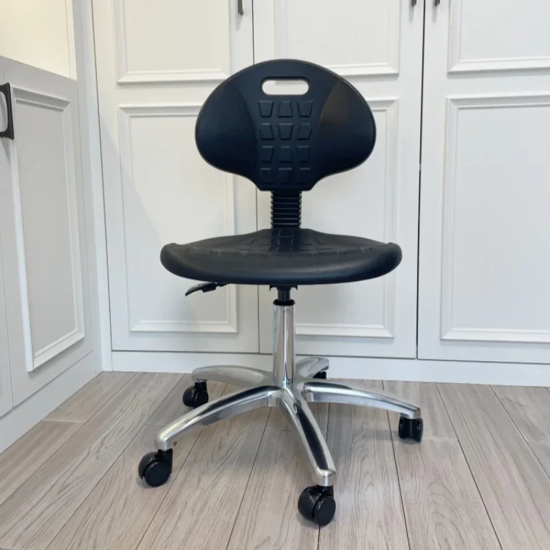 ZAdjustable Height Industrial Polyurethane Drafting Stool With Swivel Seat Tilt Control Polyurethane Chair For Laps Factory Area