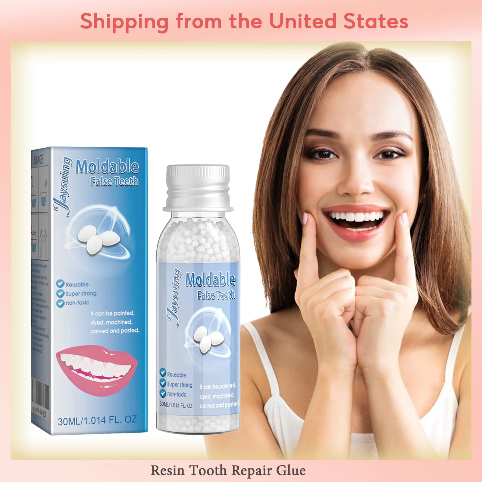 

False Teeth Solid Glue Resin Teeth Repair Denture Adhesive Temporary Denture Plastic Denture Gum Falseteeth Safe Dental Supplies