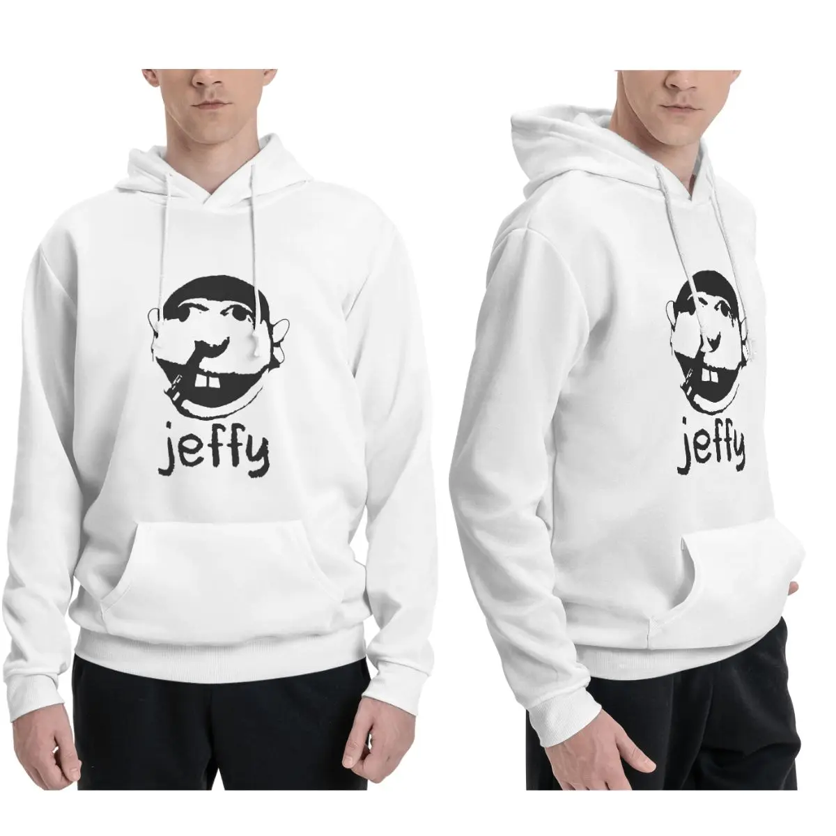 Sudaderas con capucha de rapero Jeffy Face Sml para hombre y mujer, Jersey informal, sudaderas Harajuku, ropa de calle de manga larga para Otoño e Invierno