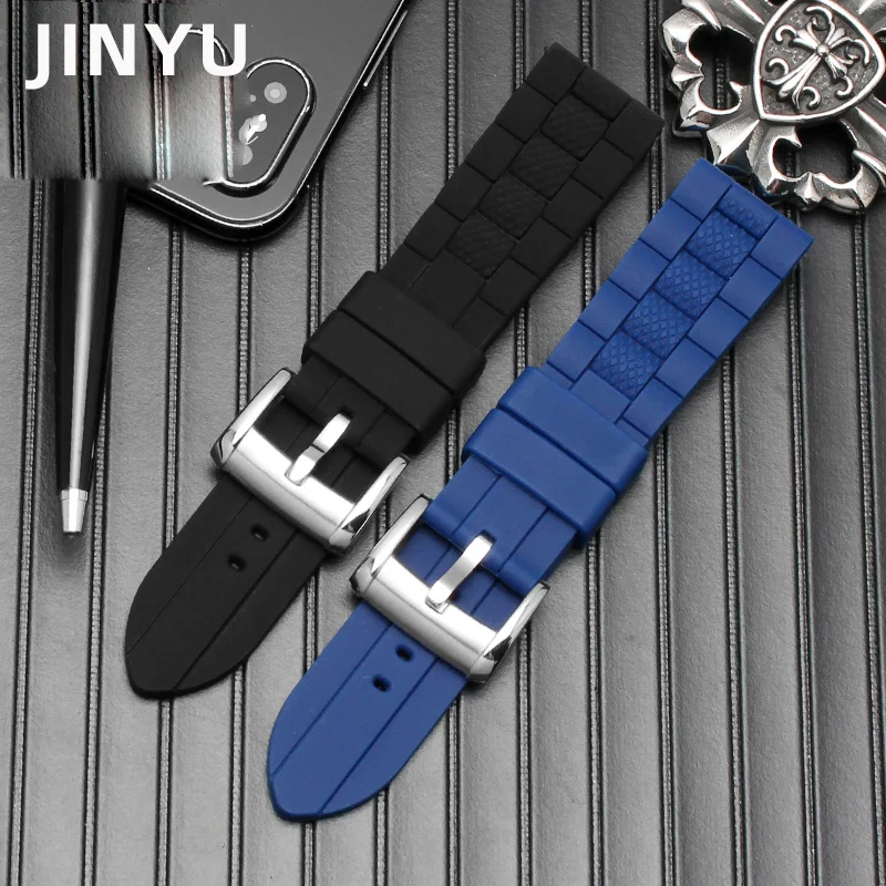 Blue Angel watch band Citizen AT8020 Armani waterproof silicone watch band 22mm 23mm Silicone Sports watchband simple strap