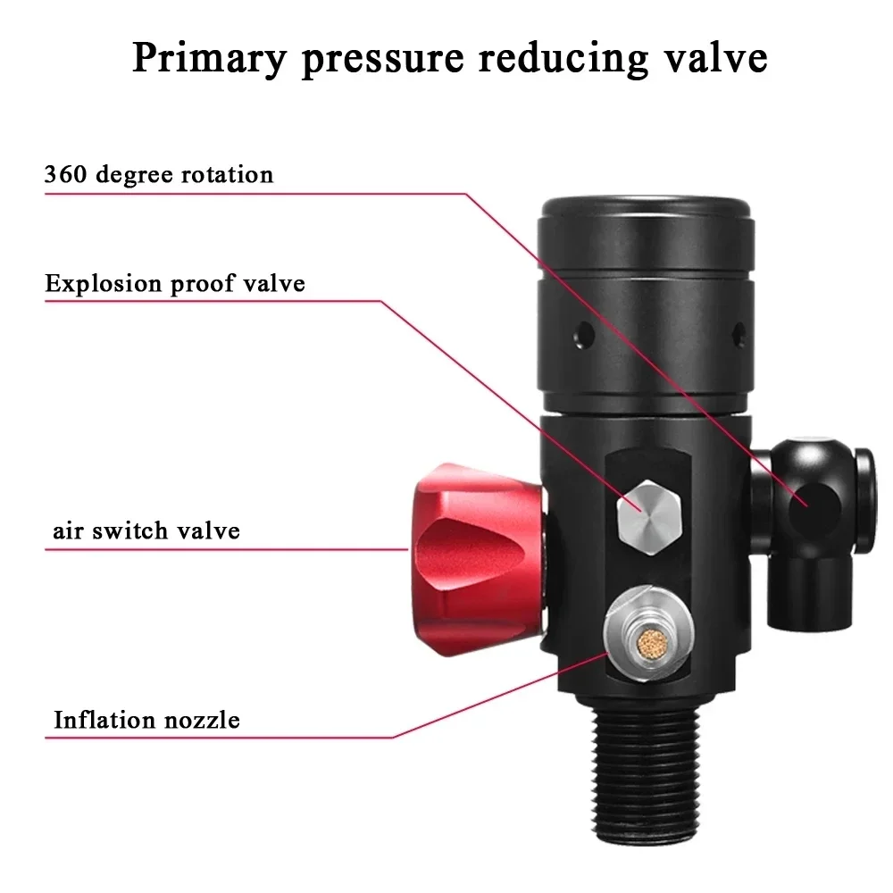1L Oxygen Tank Portable Scuba 15-20 Minutes Underwater Breathing Diving Cylinder Matched Valve Compact Water Sports Tool