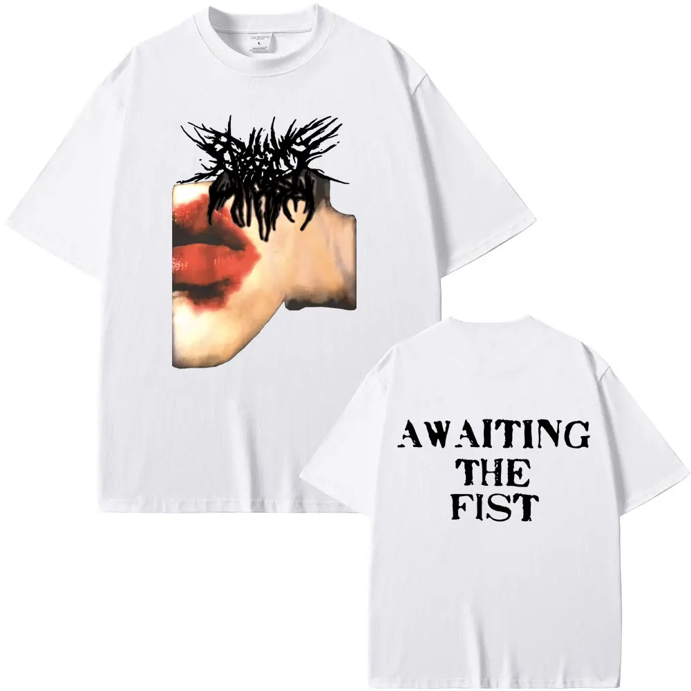 Rapper Playboi Carti Ken Carson Awaiting The Fist Graphic T-shirt Men Hip Hop Oversized T-shirts Men's Fashion Opium T Shirts