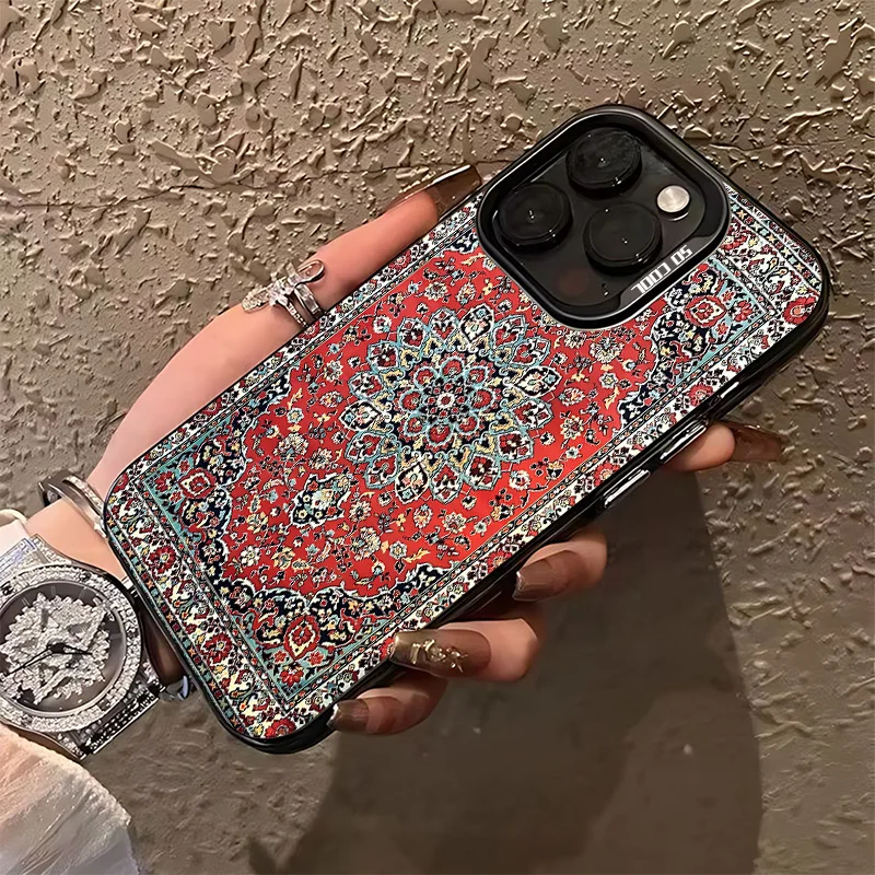 Persian Carpet Style Popular Phone Case For iPhone 16e 16 15 14 13 12 11 mini Pro Max X XR XSMAX 8 7 Plus Anti Fall Matte - náhled 3