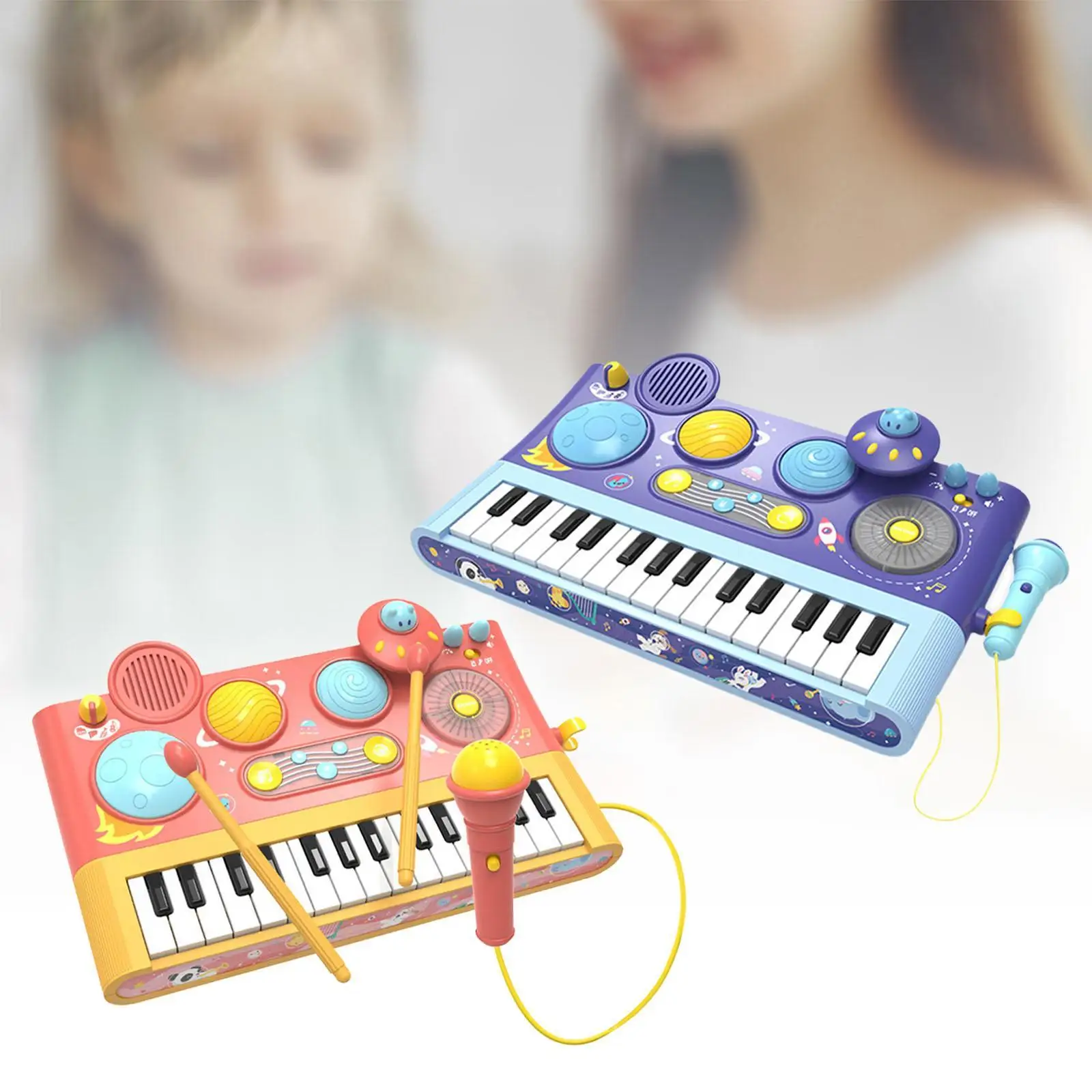 

Children's Piano Music Toy with Microphone for Educational Play