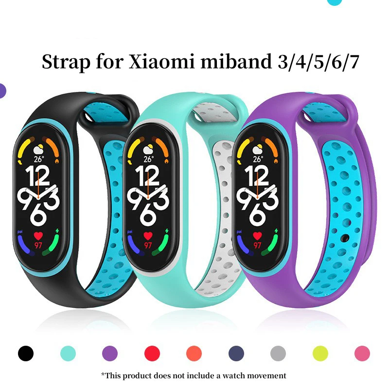 

Strap For Xiaomi Mi Band 5 6 7 Silicone Replacement Wriststrap Smartwatch Breathable Watchband Bracelet for Miband 3 4 5 Correa