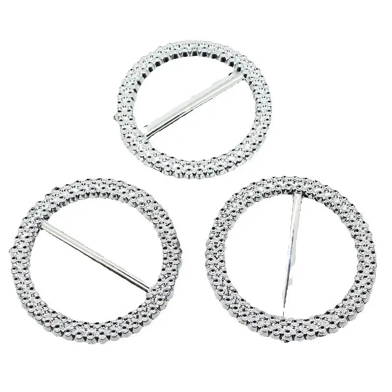 10Pcs/Set 65MM/56MM Plastic Durable Silver Buckle Decorative Buckle I Hotel Table And Chair Cover Cloth Buckle Accessories