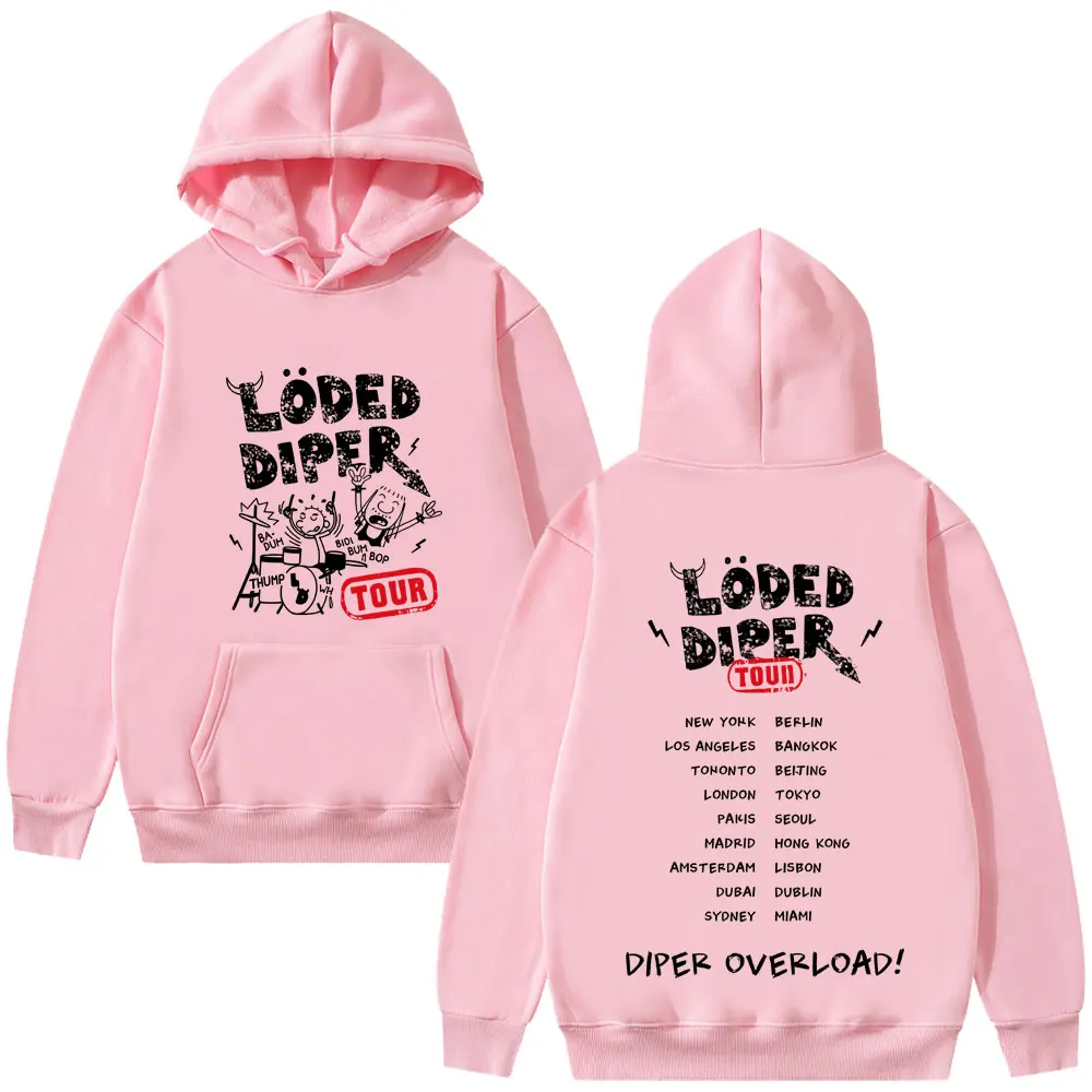 Limited Loded Diper Diper Overload Tour Hoodie Men Women Vintage Rock Oversized Pullover Hoodies Men's Fashion Cool Streetwear