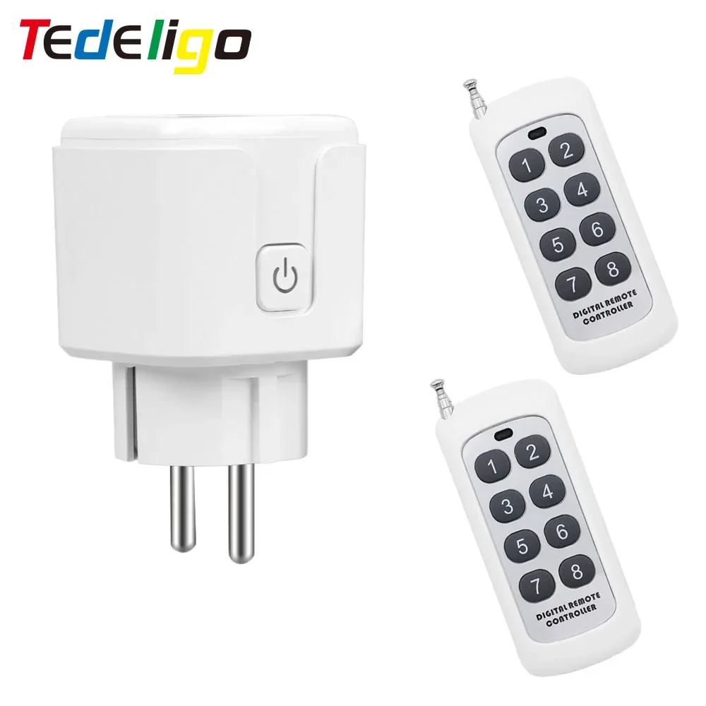 EU/FR Wireless Remote Control Socket and Plug 15A 4000W 220V with 300m Long Range Transmitter for Home Electrical,Light, ON/OFF