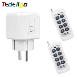 EU/FR Wireless Remote Control Socket and Plug 15A 4000W 220V with 300m Long Range Transmitter for Home Electrical,Light, ON/OFF