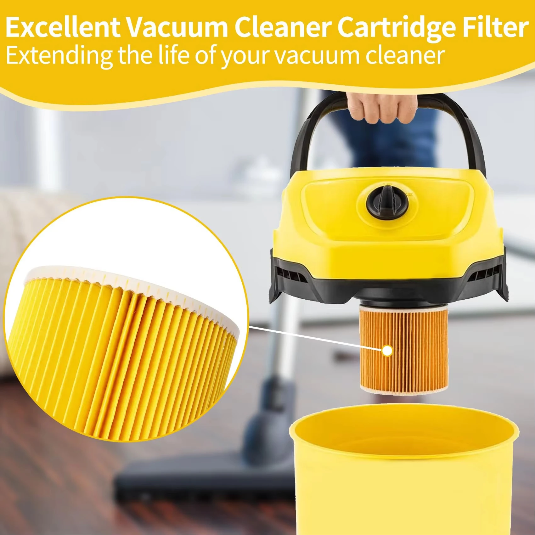 HEPA Filter For Karcher WD WD2 WD3 WD1 MV3 MV2 Vacuum Cleaner Part WD2250 WD3.200 Parts Air Dust Filters A2004 A2054 A2204 A2656