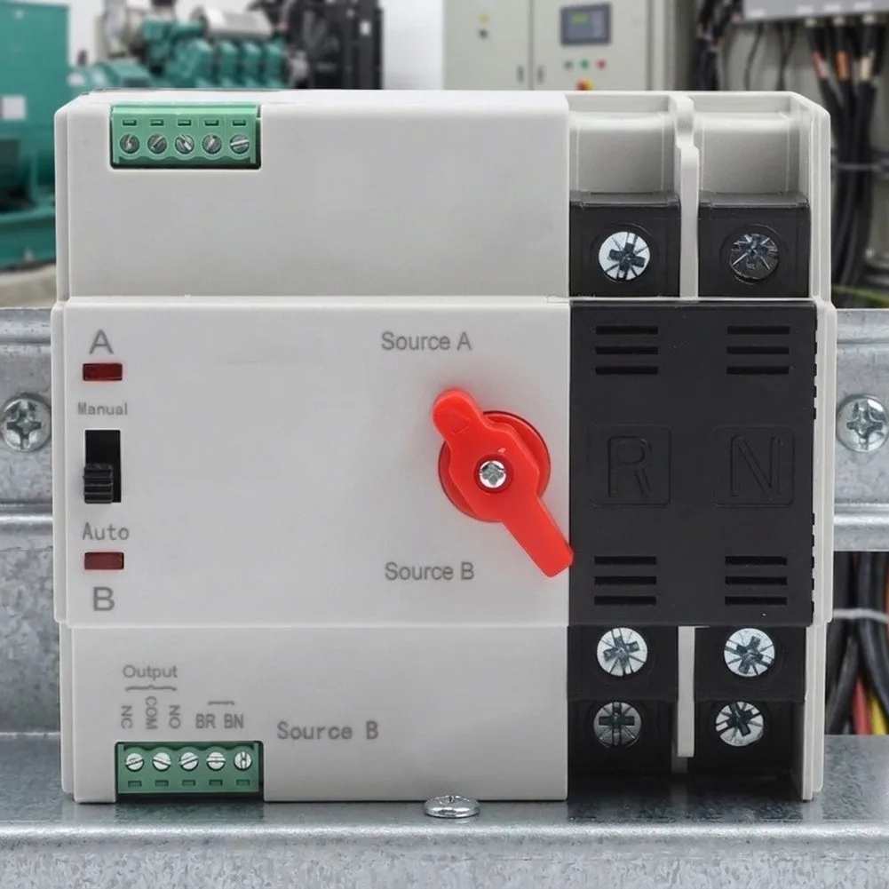 AC110V 2P 125A Transfer Switch with Automatic Failover Under 50ms and Manual Handle Control for Reliable Power Redundancy
