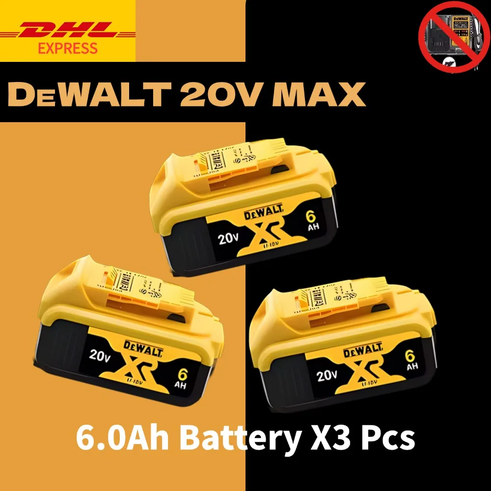 

Dewalt 20V Battery 6.0Ah Replacement Battery DCB200 Rechargeable DCD887 DCD805 DCF860 DCG406 DCF512Power Tool Battery