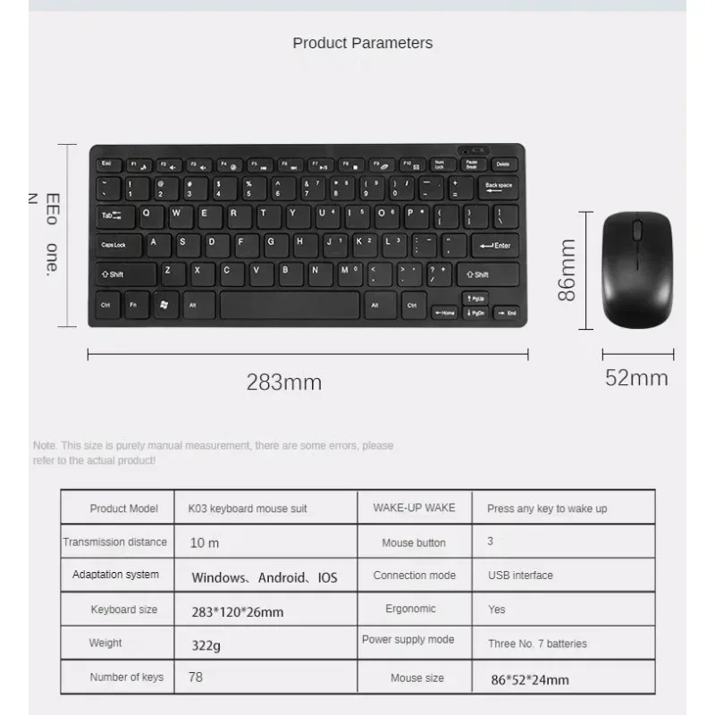 Para 2.4g teclado sem fio mouse conjunto teclado silencioso e mouse combo kit ultra fino teclados com película protetora para portátil p