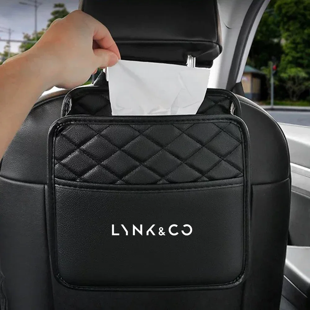 Afbeelding 6: Voor Geely Lynk & co 01 05 03 09 02 04 06 07 08 Auto-interieur Auto Opbergdoos Telefoon zak Achterbank Organizer Opknoping Tas