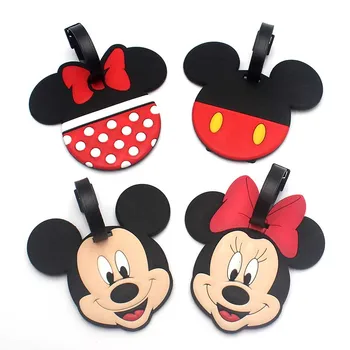 Nuovi accessori da viaggio Etichetta per bagagli Cartoon Topolino Minnie Valigia Stile moda Etichetta da viaggio portatile in silicone ID Addres Holder