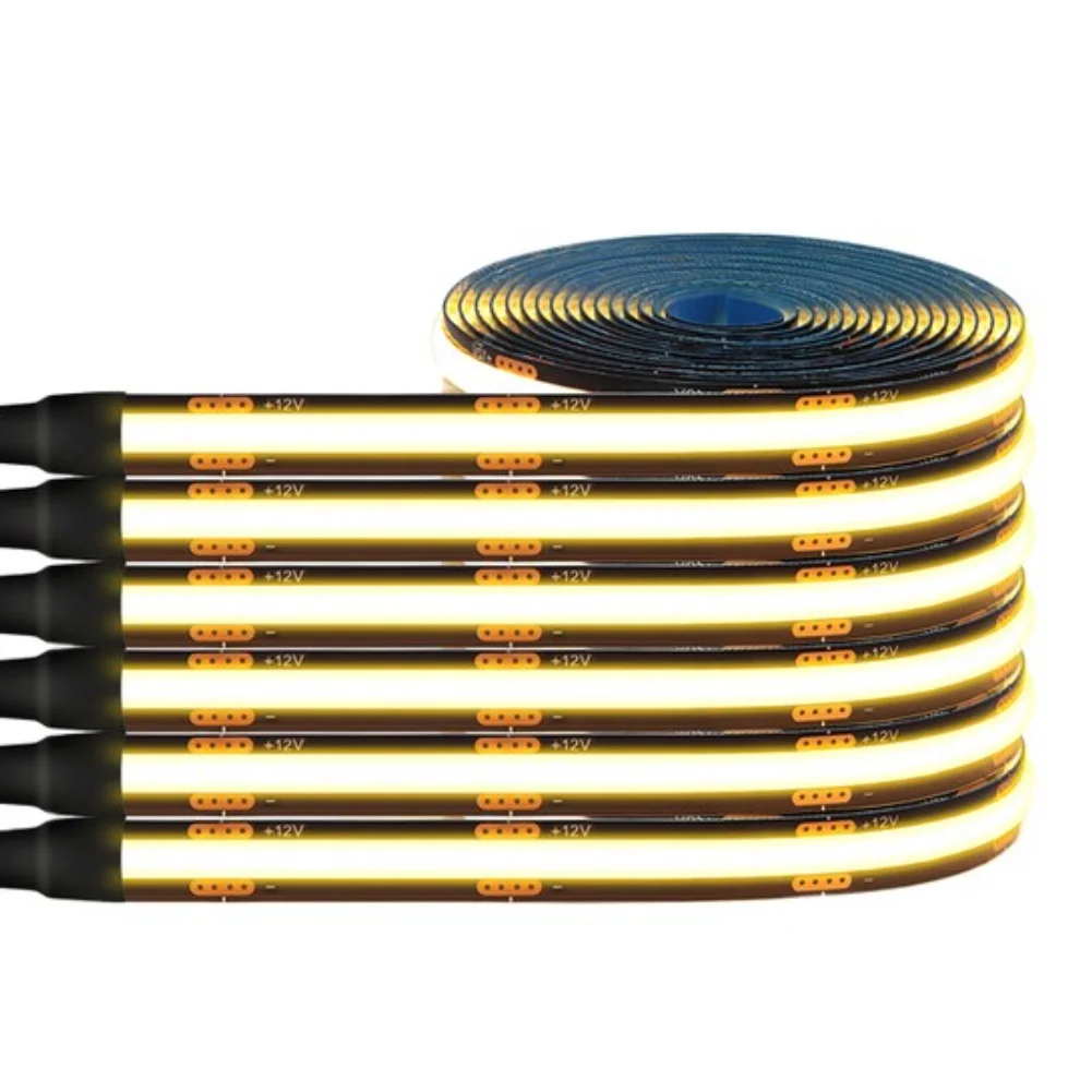 12V COB LED Light Strip 2M For Touch Dimming Warm White 3000K For Cabinet Closet Shelf Wood Glass For Lighting Kit