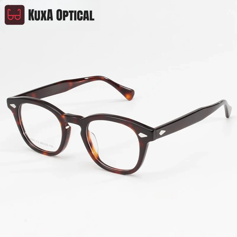 

KUXA Pilot Glasses Frame Men Myopia Leopard Acetate Women Eyeglasses Myopia Hyperopia Prescription Retro Optical Anti-reflection