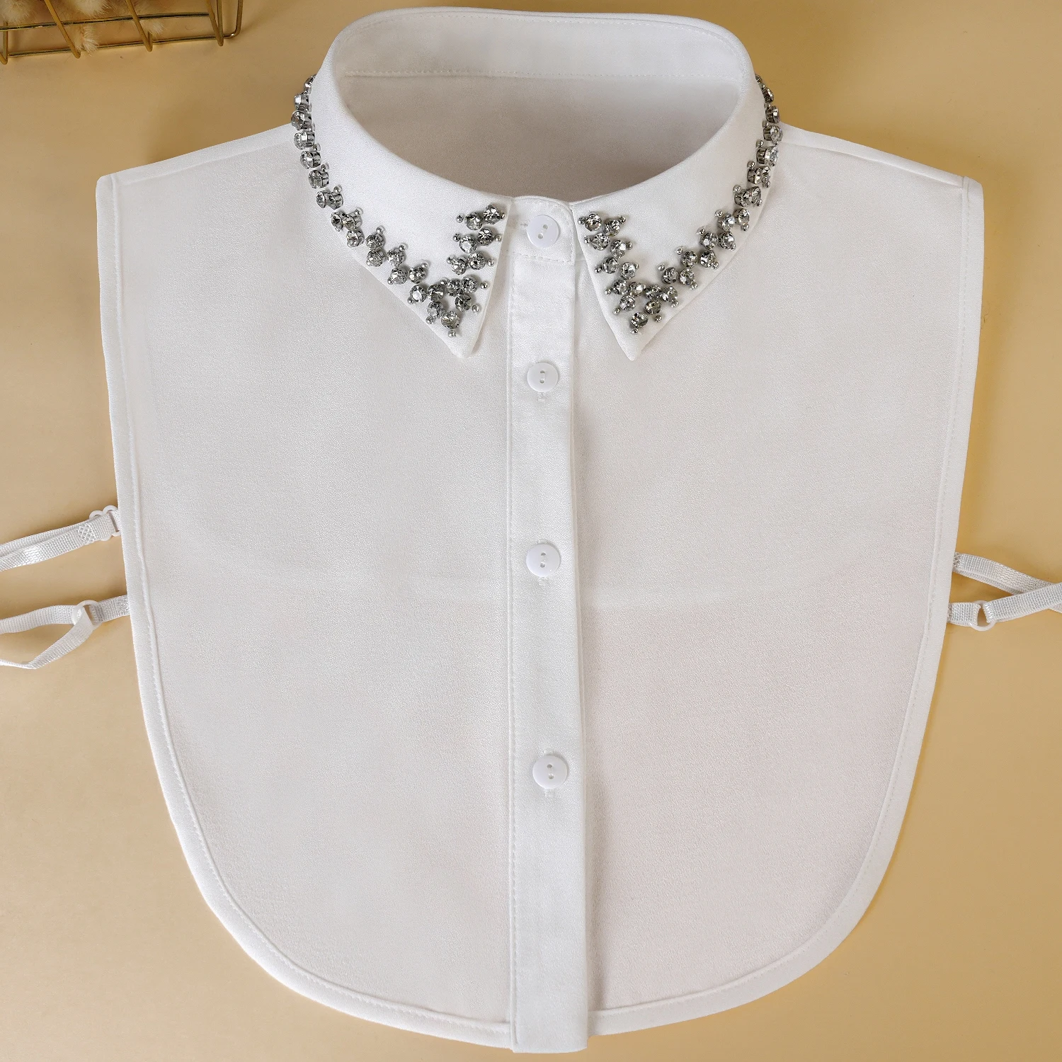 

Women's Fashion Solid Color Elegant and Versatile Beaded Detachable Collar for Spring and Summer New Arrivals