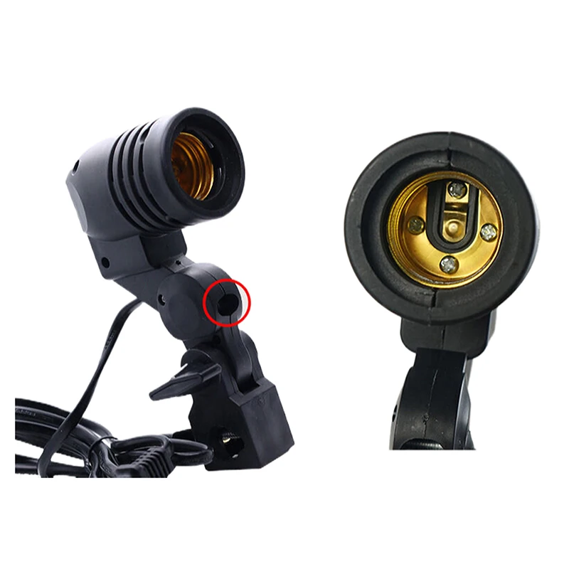 Suporte de Lâmpada de Fotografia com Soquete AC E27 e Cabo de 1,8M para Iluminação Fotográfica