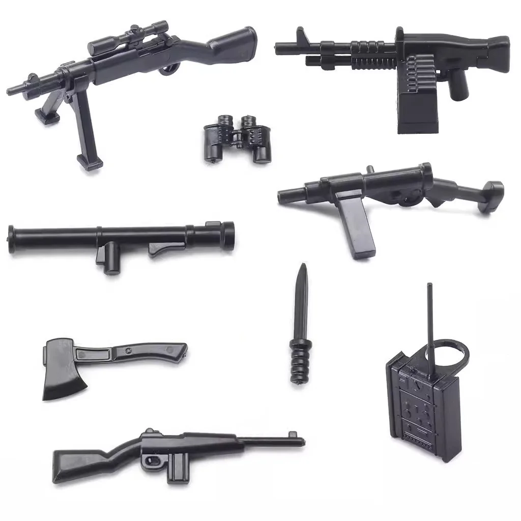 Military Weapon Pack Parts Accessories WW2 Mini Action Figures Soldiers MOC Army Building Blocks Brick Toys for Boys Juguetes