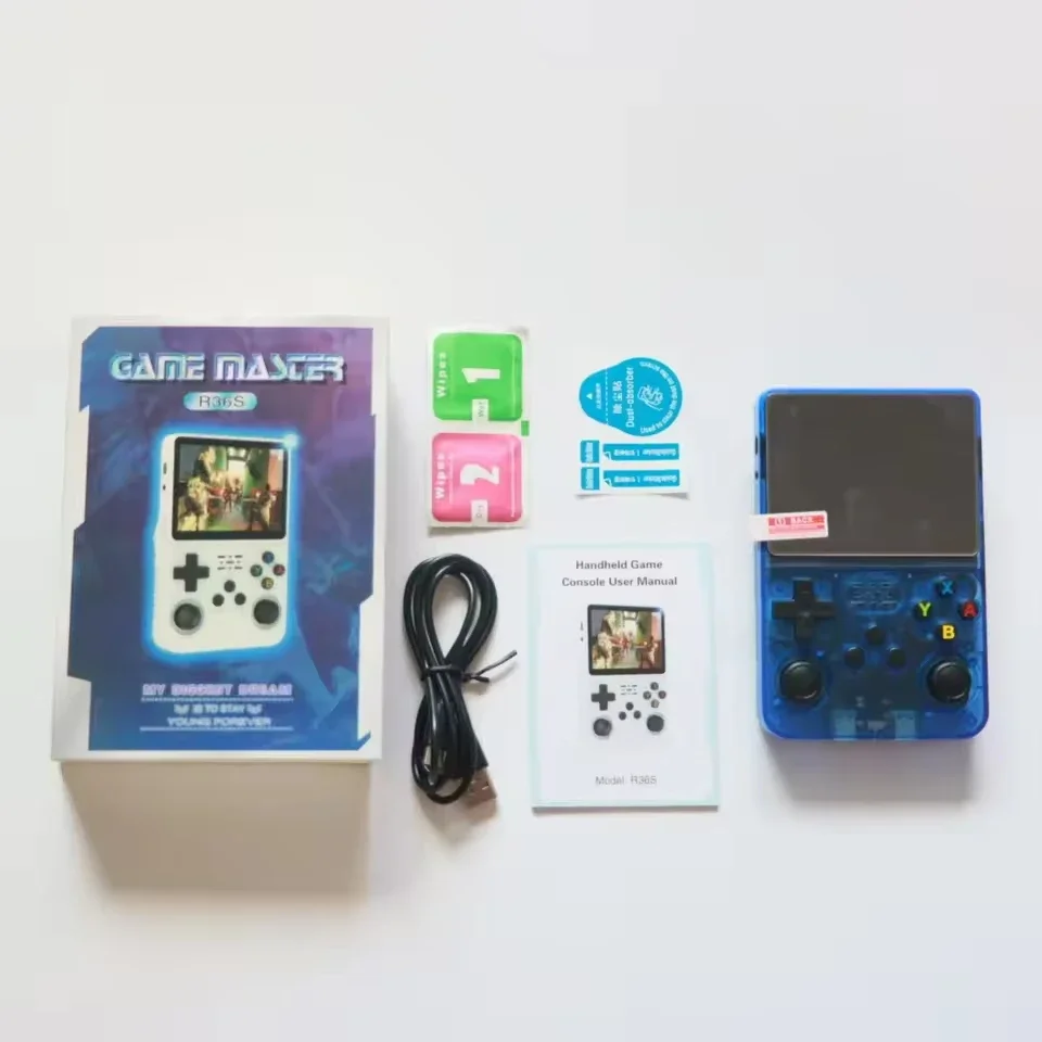 2025New R36S Console di gioco portatile retrò open source 3.5 "IPS ARKOS System Lettore di giochi tascabile portatile 64G/128GB Console di gioco Ps