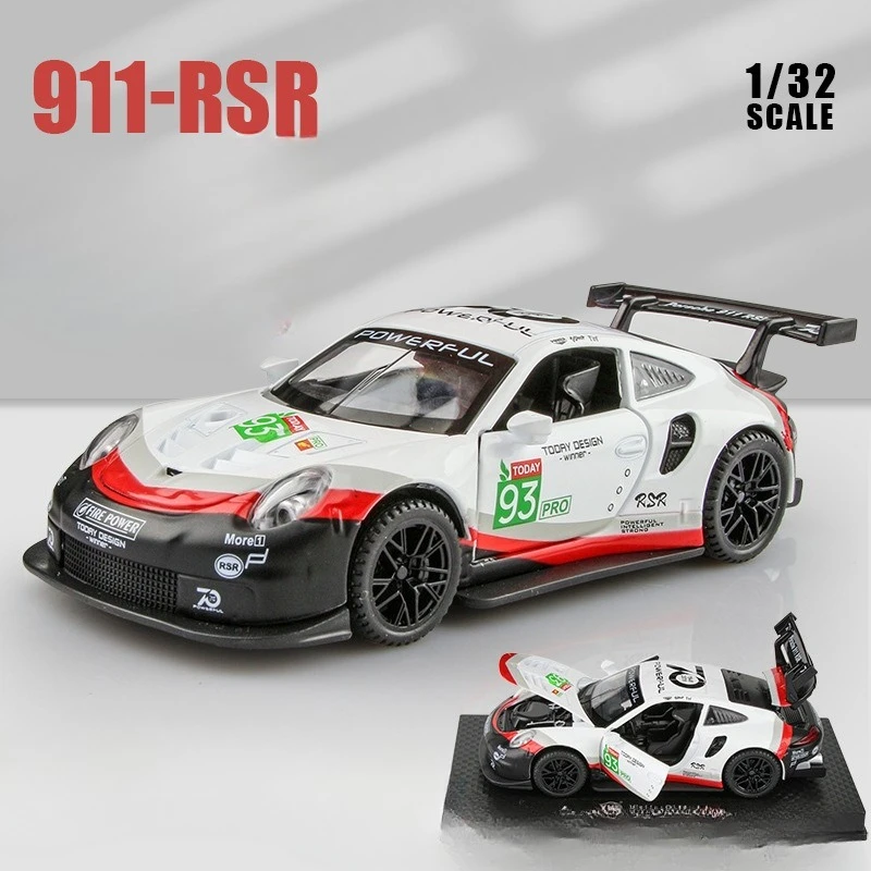 Simulatie 1/32 Schaal 911 RSR Racewagen Model Diecast Le Mans Raceauto Speelgoed voor Kinderen Jongen Verjaardagscadeau Collectie miniatuur