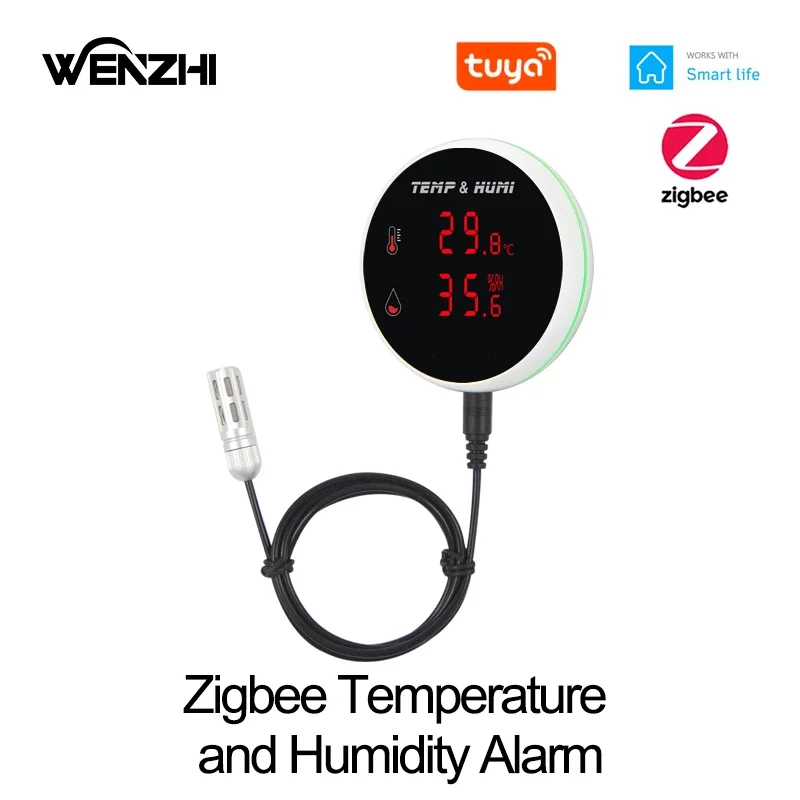 

ZigBee датчик температуры и влажности сигнализация цифровой термометр Tuya Smart Life приложение дистанционное управление домашняя автоматизация жилой