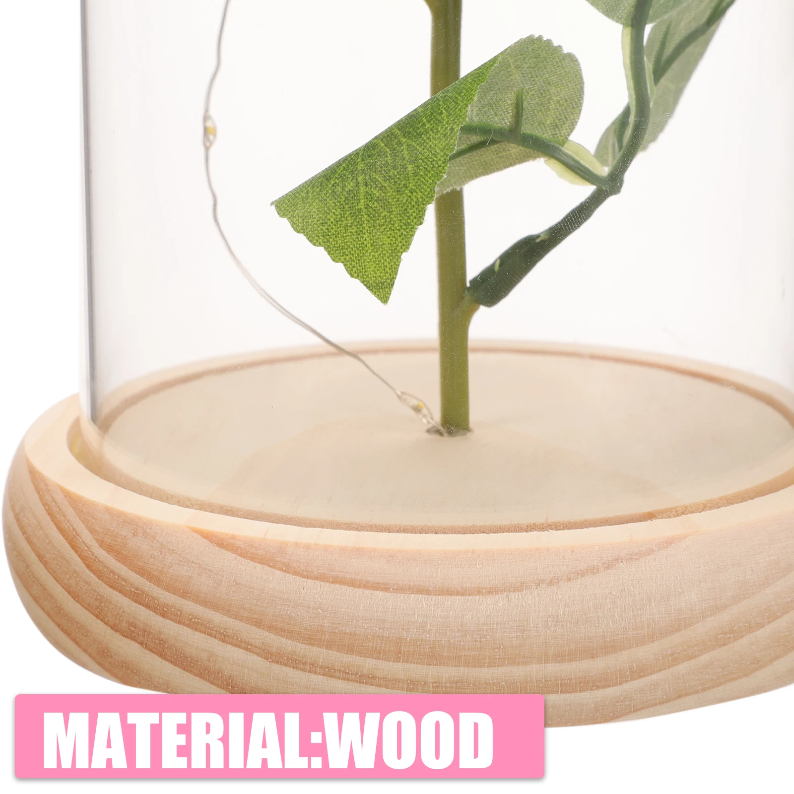 

1pc Valentines Gift Covered Preserved Rose Home Decoration Ornament Eternal Fresh Adornment Immortal Rose Decor Glass Dome Glass