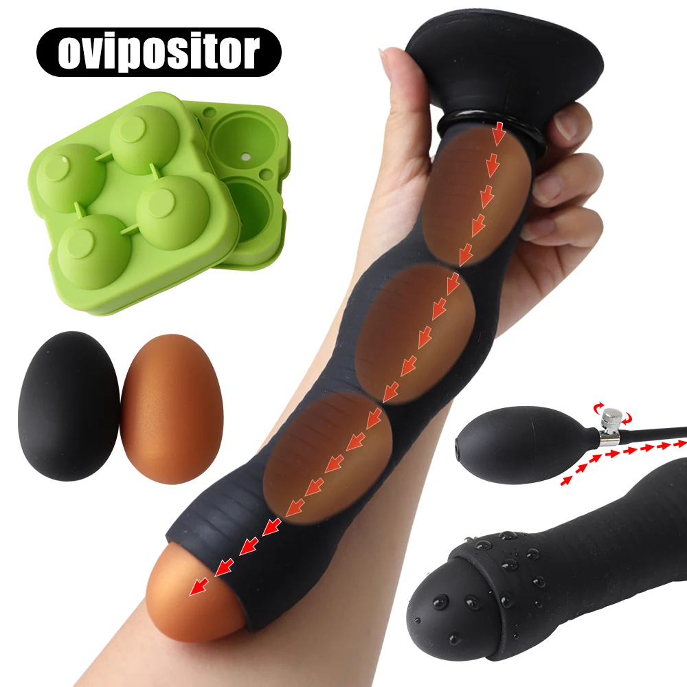 Airflow Push Vagina/Anus Lay Eggs Butt Plug Silicone Beads Ovipositor Anus Laying Eggs Prostate Massage Masturbation Sex Toy
