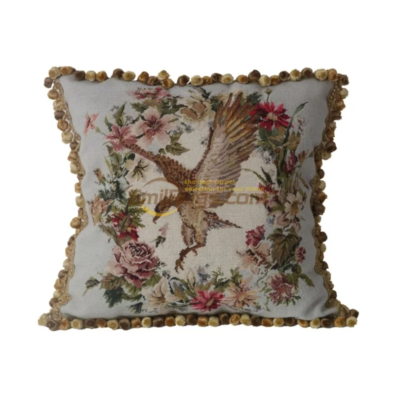 embroidered cushionsl woven   for leaning on point needlepoint pillow