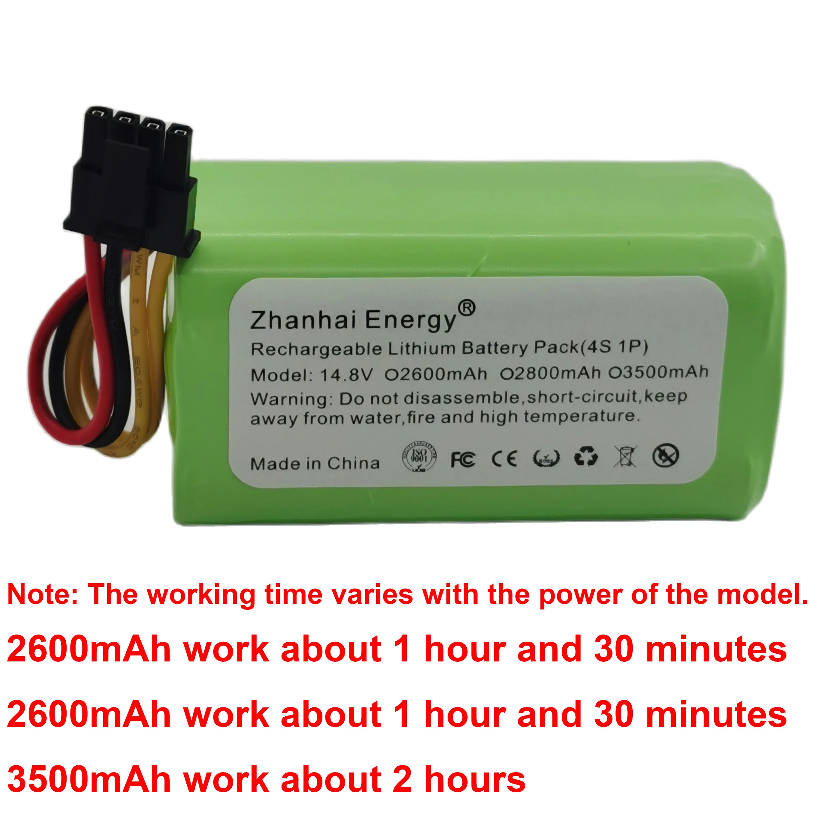 بطارية 14.4 فولت 14.8 فولت 3500mAh 2800mAh 2600mAh 18650 ليثيوم أيون قابلة للشحن لروبوت كنس Cecotec Conga 1290 1390 1490 1590