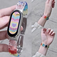 For Xiaomi Mi Band 9 8 Wrist Strap Mi 9 mi8 Clear Sport Replacement Smart Watchband Bracelet Imitation ceramic resin watch strap