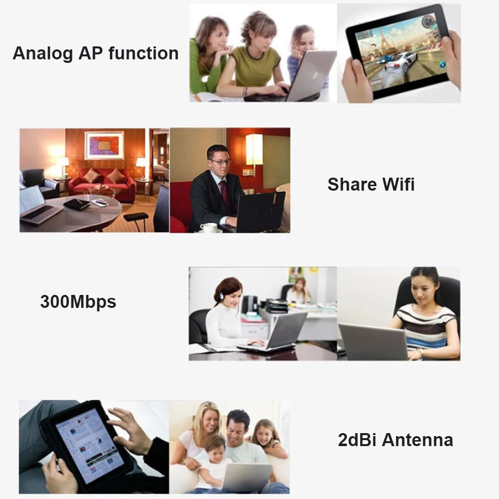 Беспроводной мини USB Wifi адаптер 802.11N 300 Мбит/с USB2.0 приемник сетевая карта для настольного ноутбука Windows 7 8 10 11