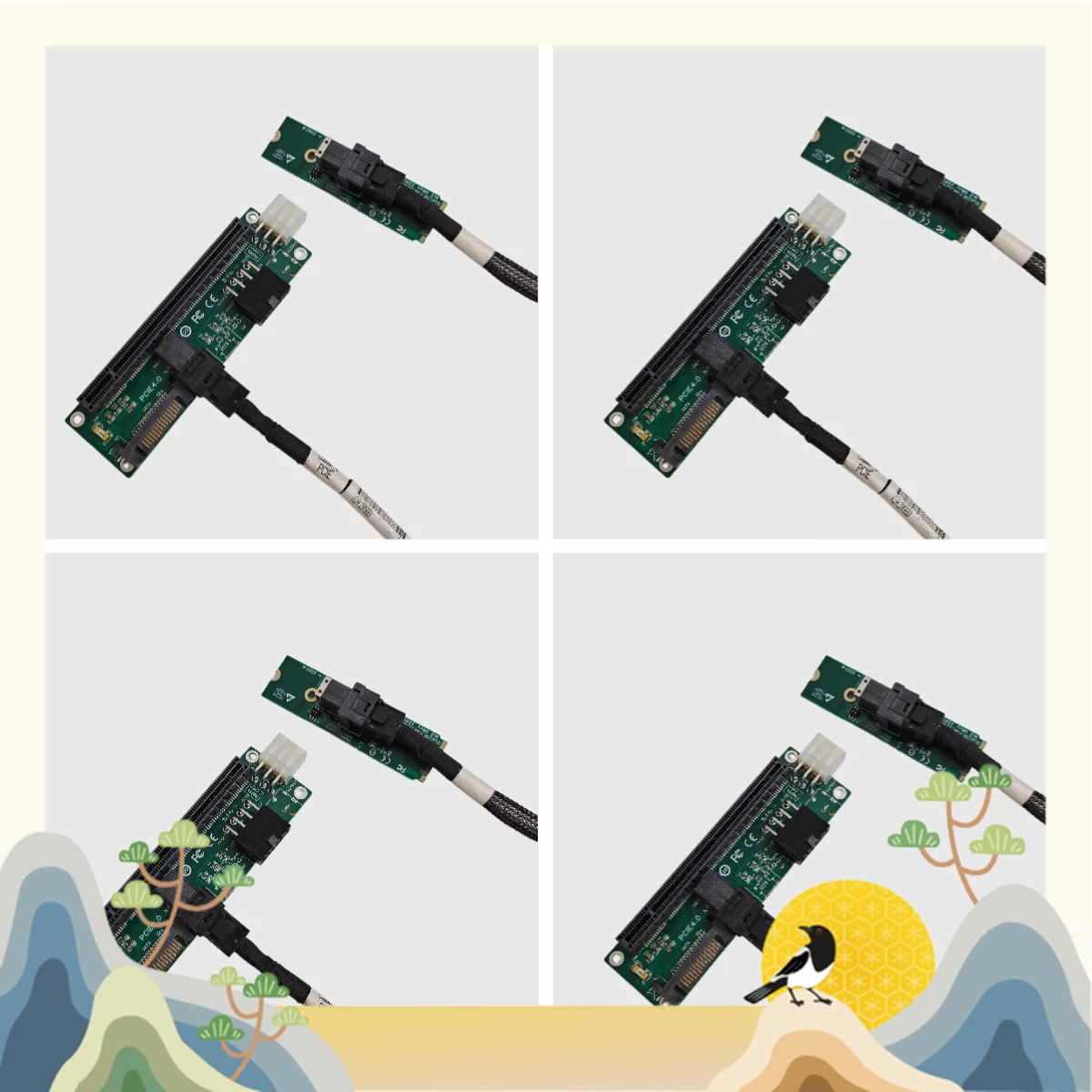 M2 To Pcie4.0 X4 X16 Lossless Adapter Card Compatible with 5.0 3.0 M2 To U2 Hard Disk 8643 2-in-1