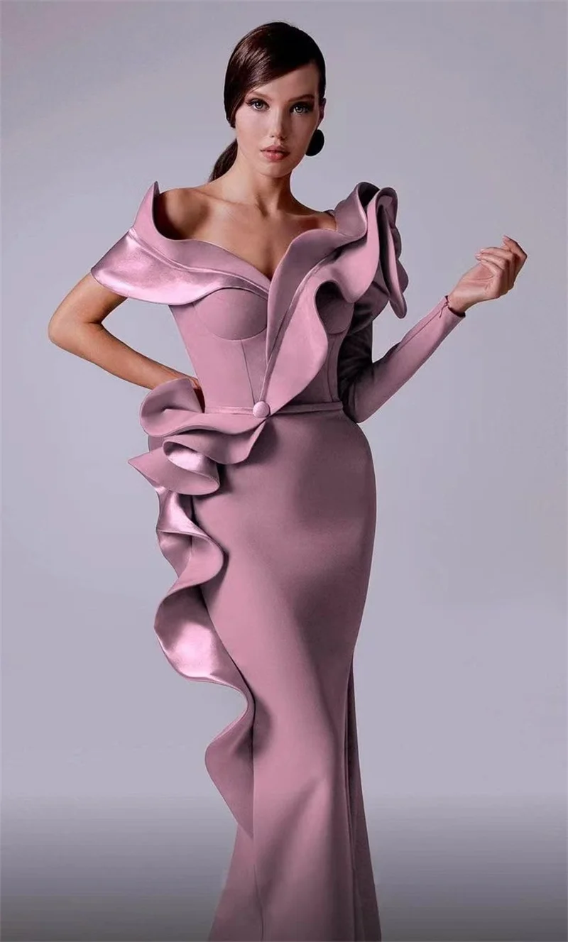 Sexy 2024 Saudi Arabia Off The Shoulder Evening Gown Elegant Mermaid Prom Long Dresses