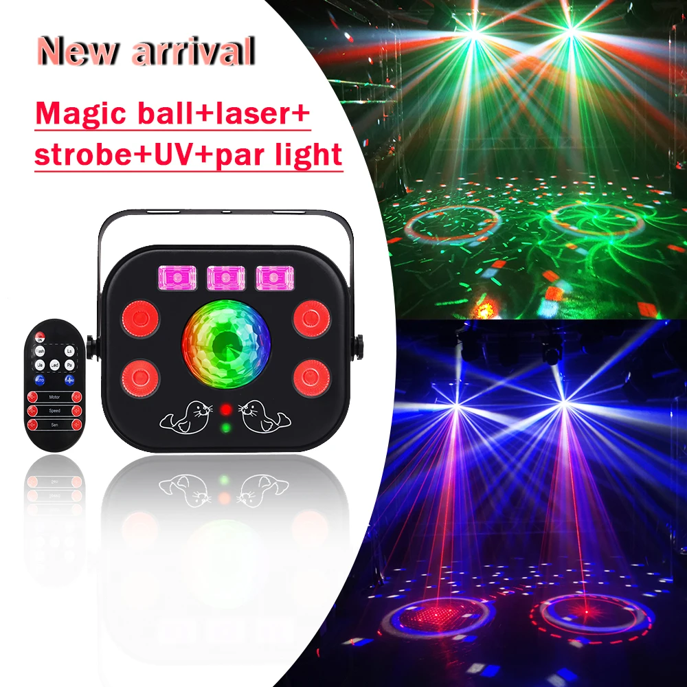 

5 in 1 Christmas decoration laser Light wedding remote laser light DJ Club dyeing lighting holiday party strobe projector