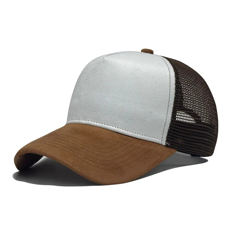 Individuell besticktes Logo Wildleder Trucker Cap Sommer Atmungsaktive Mesh Herren Baseballkappe Damen DIY Grafik Sonnenhüte – Detail 12