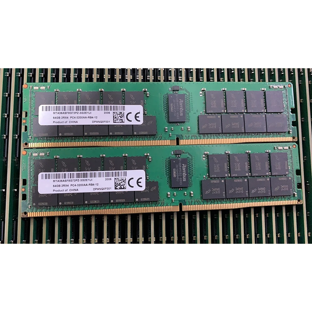 1 PCS 64G 64GB For MT RAM 2RX4 DDR4 PC4-3200AA MTA36ASF8G72PZ-3G2E1UI Memory