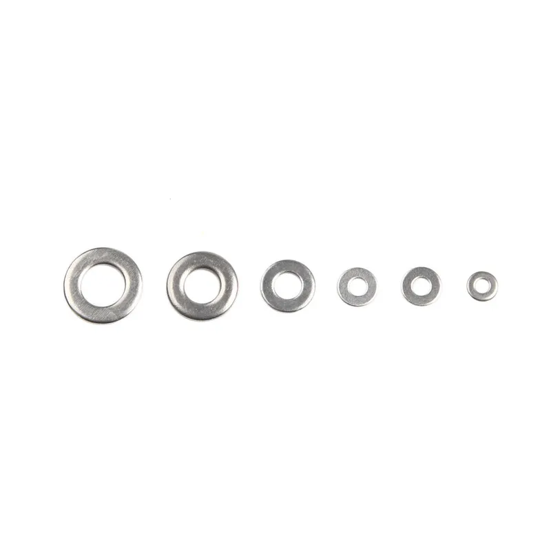 500 ชิ้น M1.6/M2/M2.5/M3/M4/M5 304 สแตนเลสสตีลแบนเครื่องซักผ้าปะเก็นโลหะธรรมดาเครื่องซักผ้าแหวน Assortment Kit