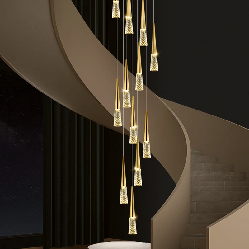 

Современная лестничная люстра, подвесные светильники, внутреннее освещение, потолочный светильник, подвесной светильник, светодиодные люстры для гостиной, внутреннее освещение