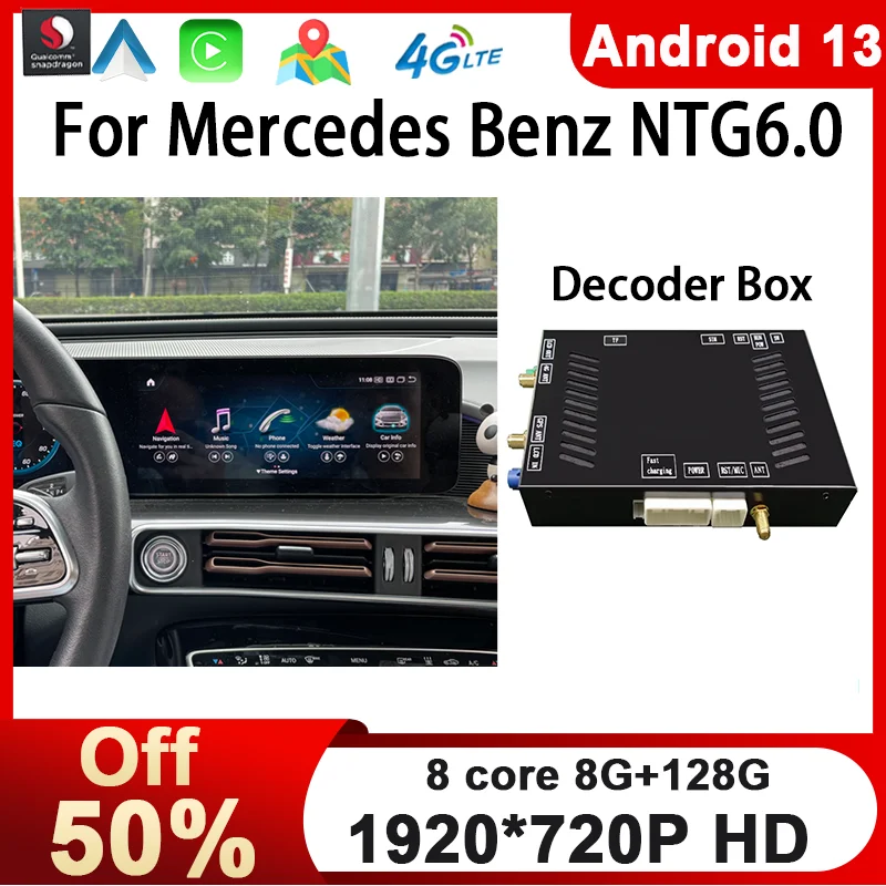 

NTG6.0 Android Auto Module Box Wireless Carplay Decoder For Mercedes Benz A B C E CLS GLE GLA GLC GLK ML S Class 4G Navigation