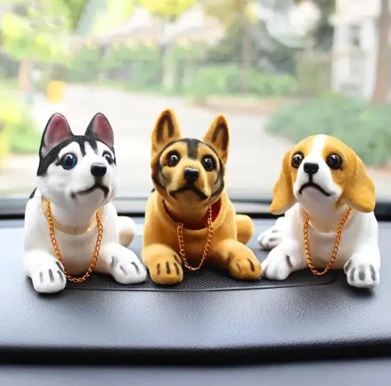 Car Ornaments Doll Husky Beagle St Bernard Shepherd Shake Head Dog Duck Decoration Auto Interior Accessories Cute Creative Gifts