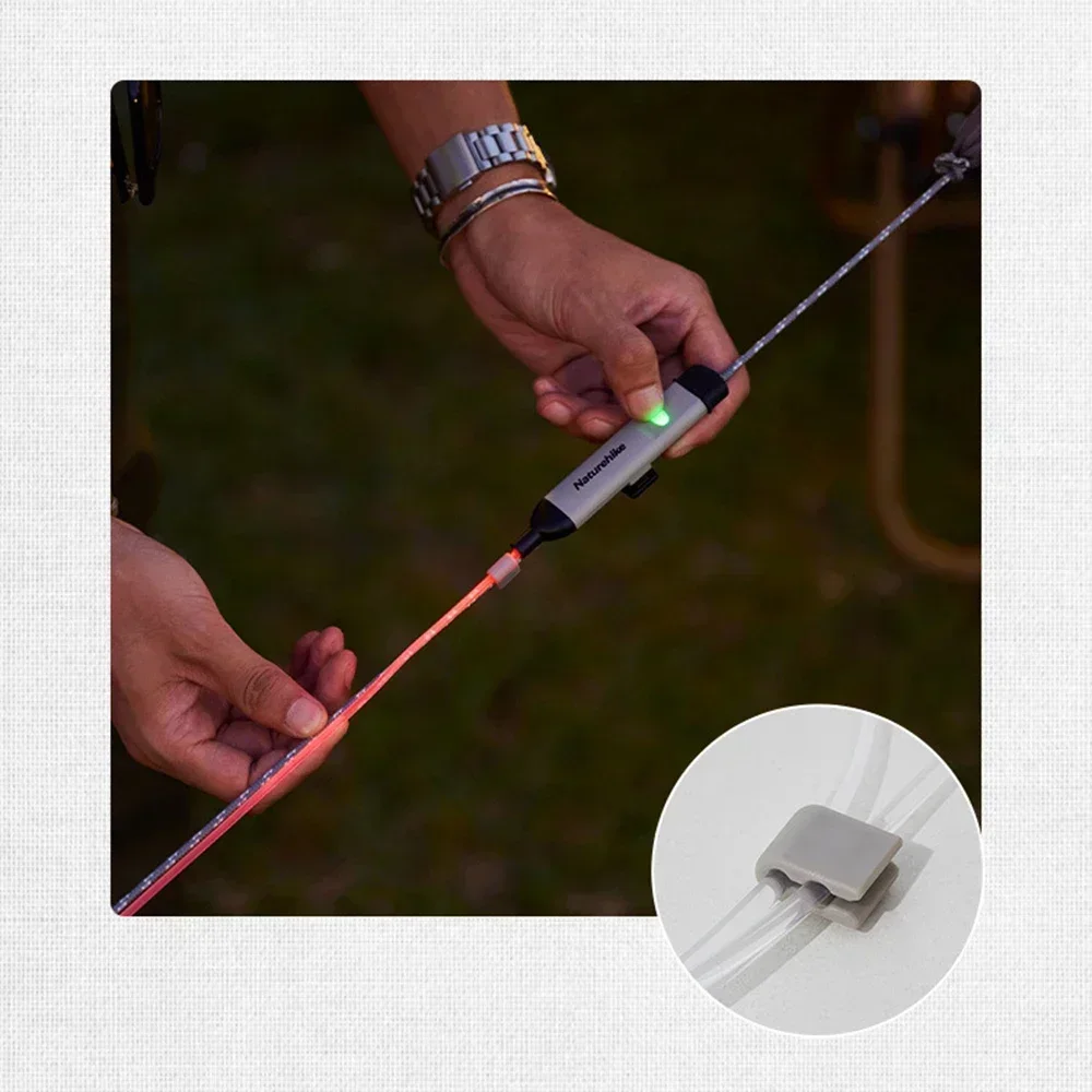 Imagem -02 - Naturehike-camping Tenda Atmosfera Lâmpada ao ar Livre Recarregável Vento Corda Luz Impermeável Usb Decorativo Pendurar Luz