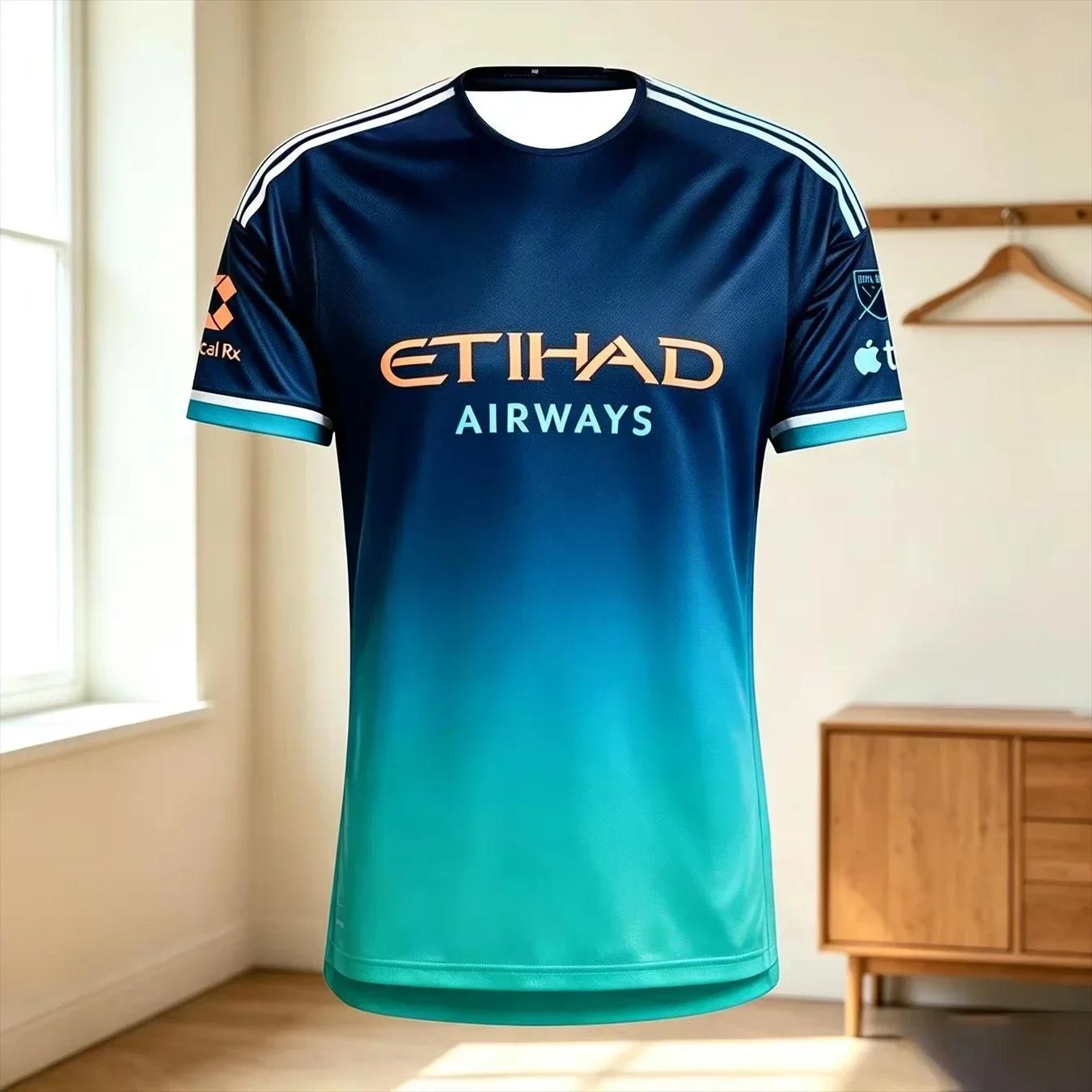2026Dark Blue Gradient Long-sleeved Sports Breathable Breathable Training Jersey for Fans During Games and Training Sessions