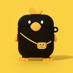Cover for AirPods Pro 3 2025 Black Duck Earphone Case for AirPods Pro 1 2 3 Silicone Soft Case Wireless Headphone for Airpods 4